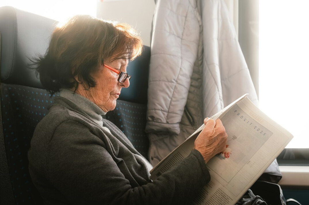 senior woman reading book